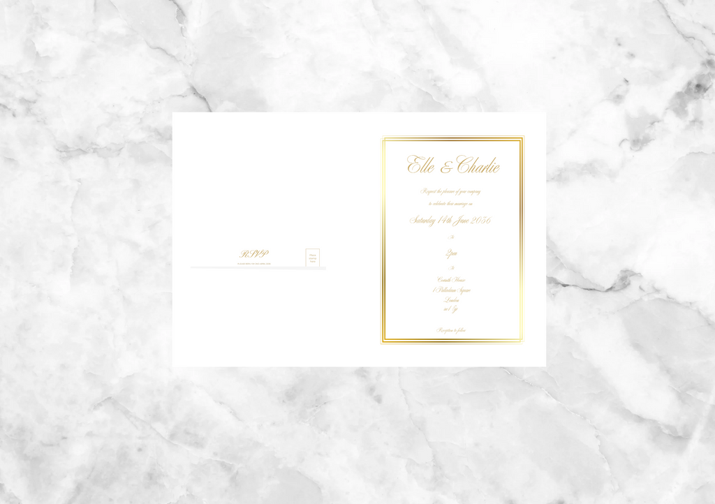 Aster Gatefold Gold Foil Wedding Invitation Suite