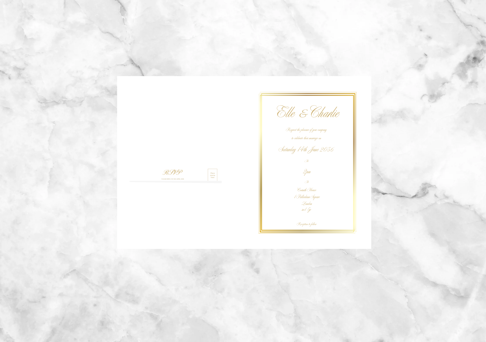 Aster Folded Wedding Invitation