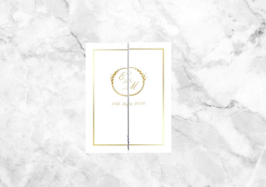 Aster Gatefold Gold Foil Wedding Invitation Suite