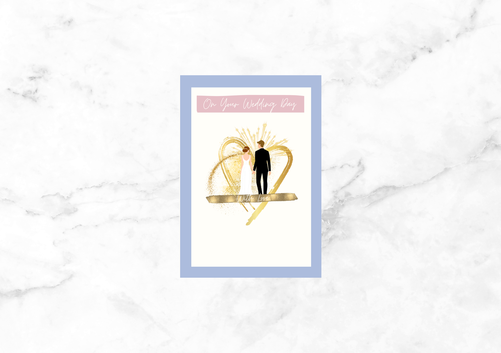 Libre Zoe Wedding Card (Blue)