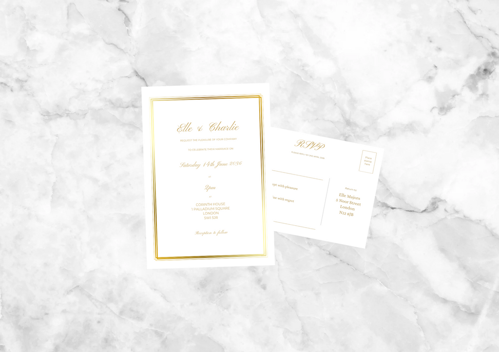 Daphne Wedding Invitation with RSVP Card