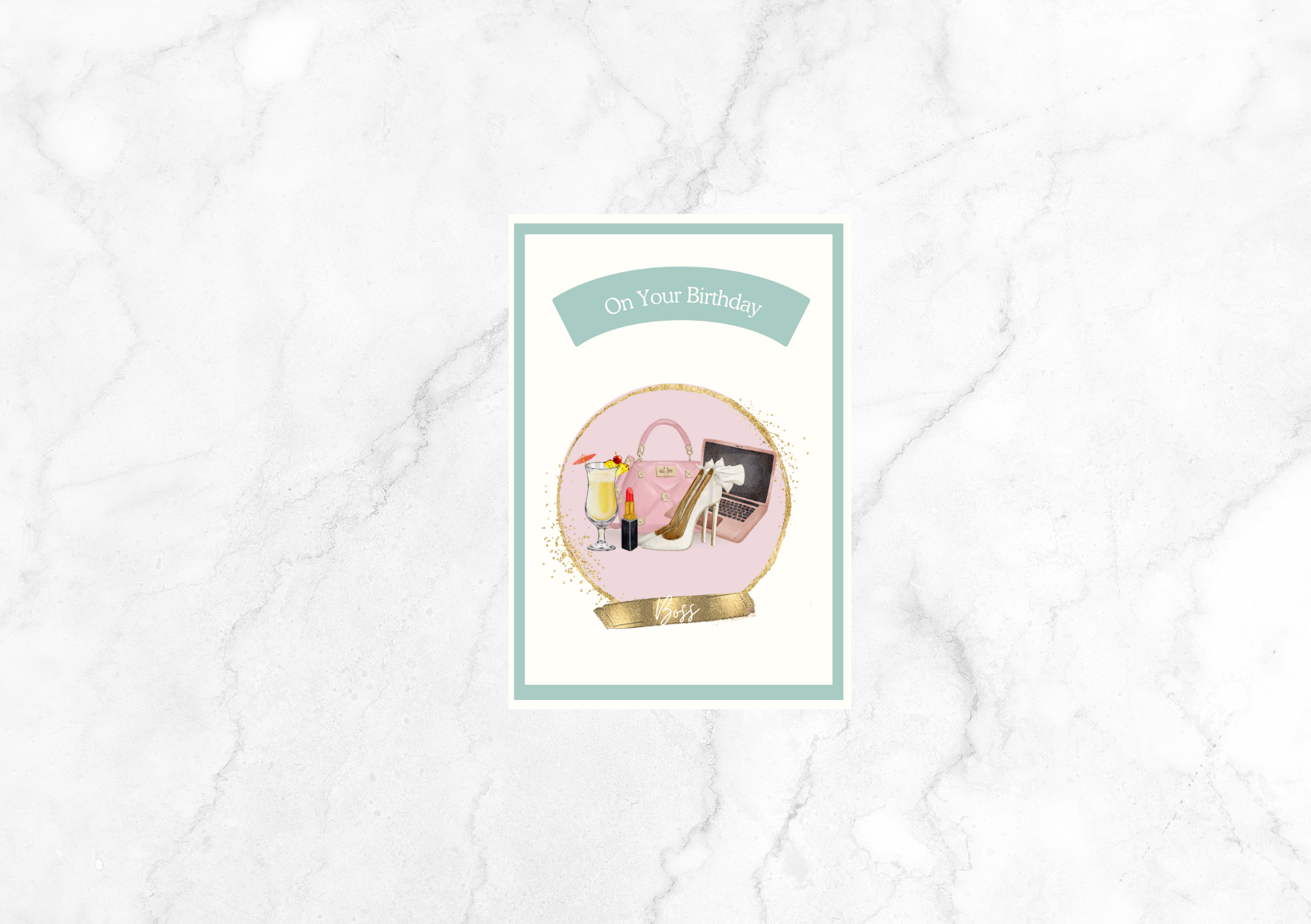 Amour Boss Birthday Card For Her (Green)