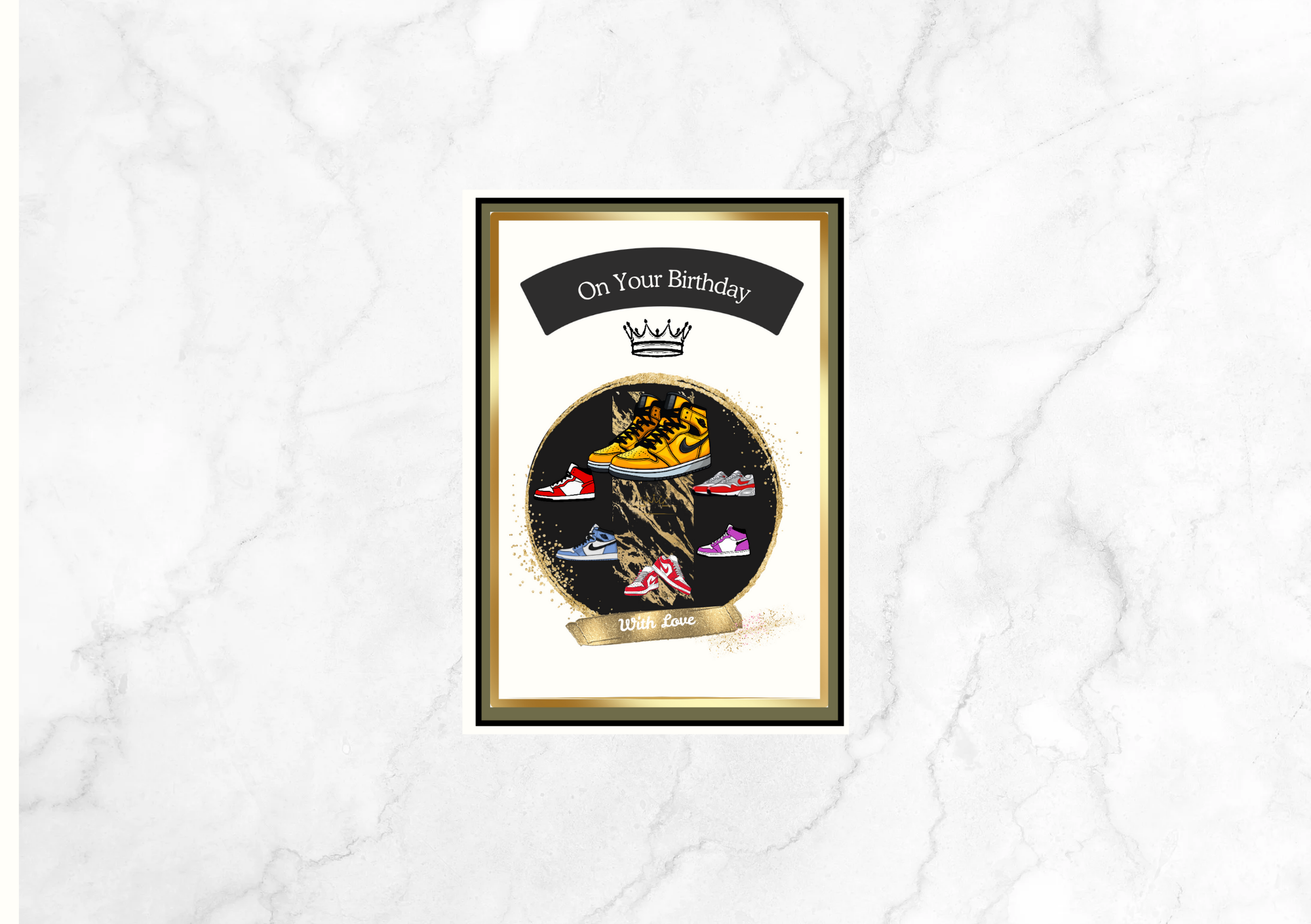 Amour Trainers Birthday Card (Khaki II)