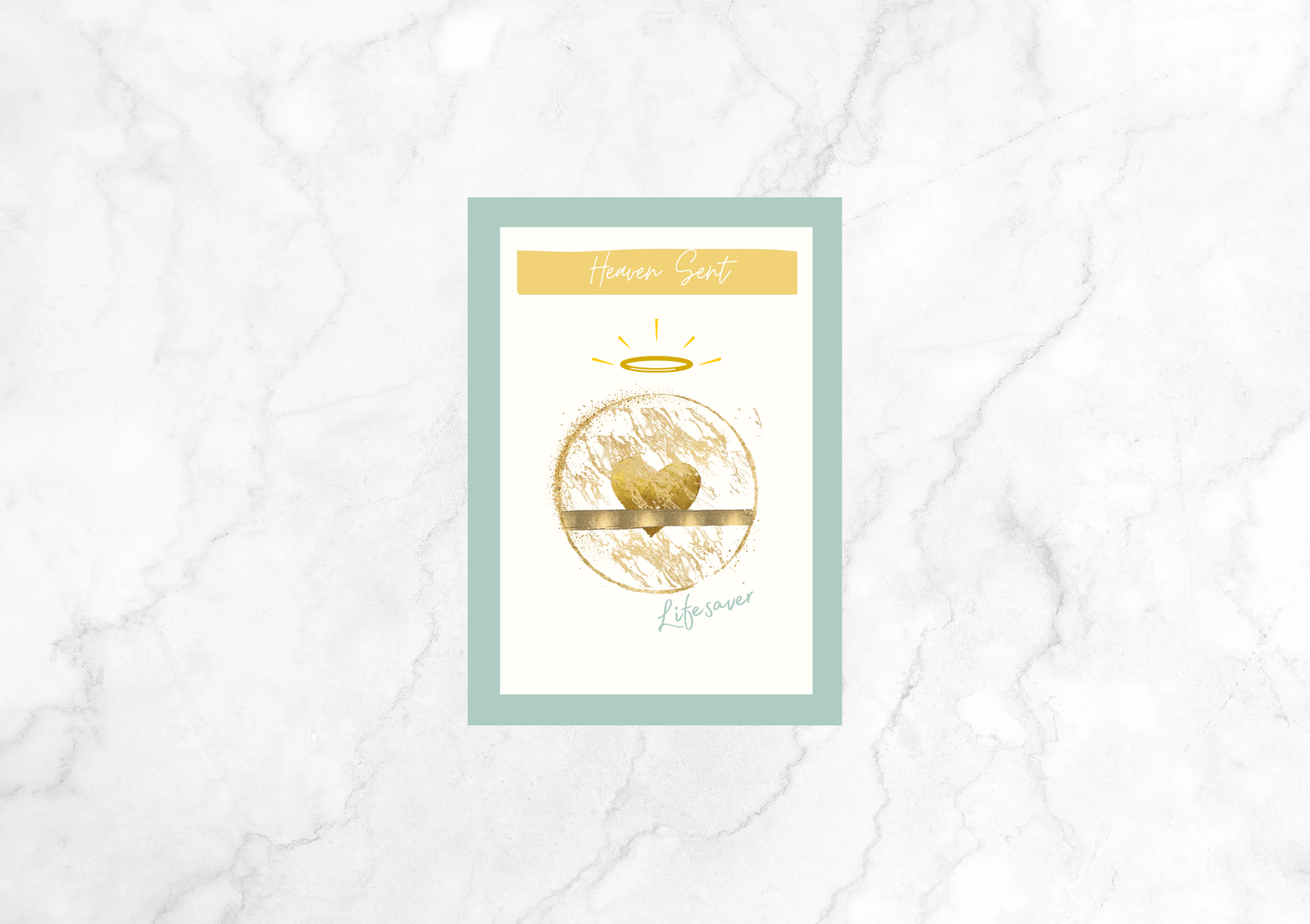 Libre Heaven Sent Lifesaver Thank You Card (Duck Egg Green)