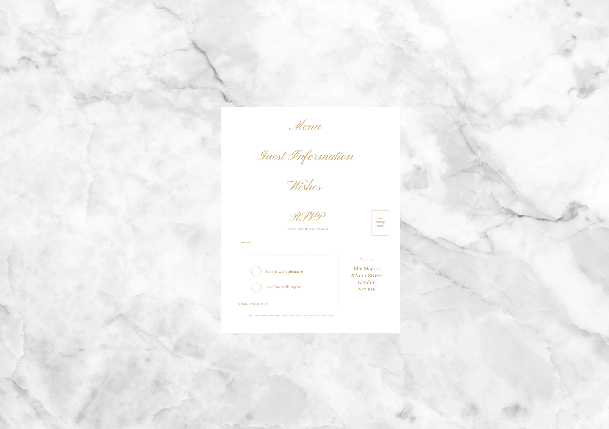 Helix Folded Wedding Invitation