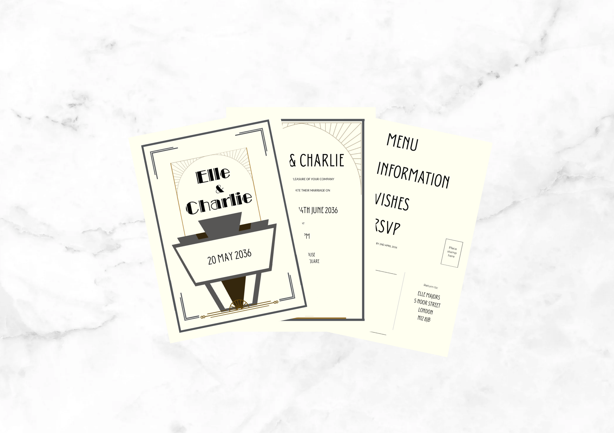 Jazz Folded Wedding Invitation