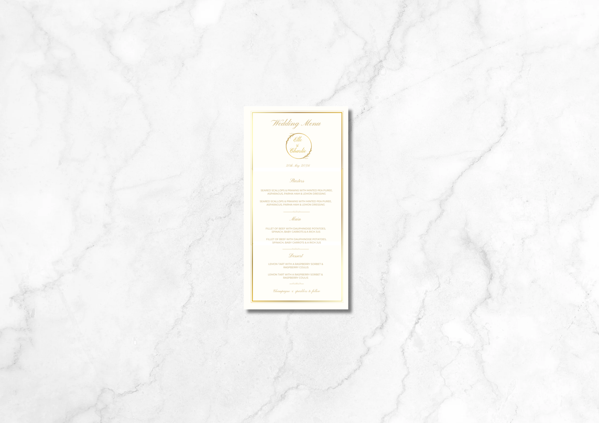 Daphne Wedding Menu