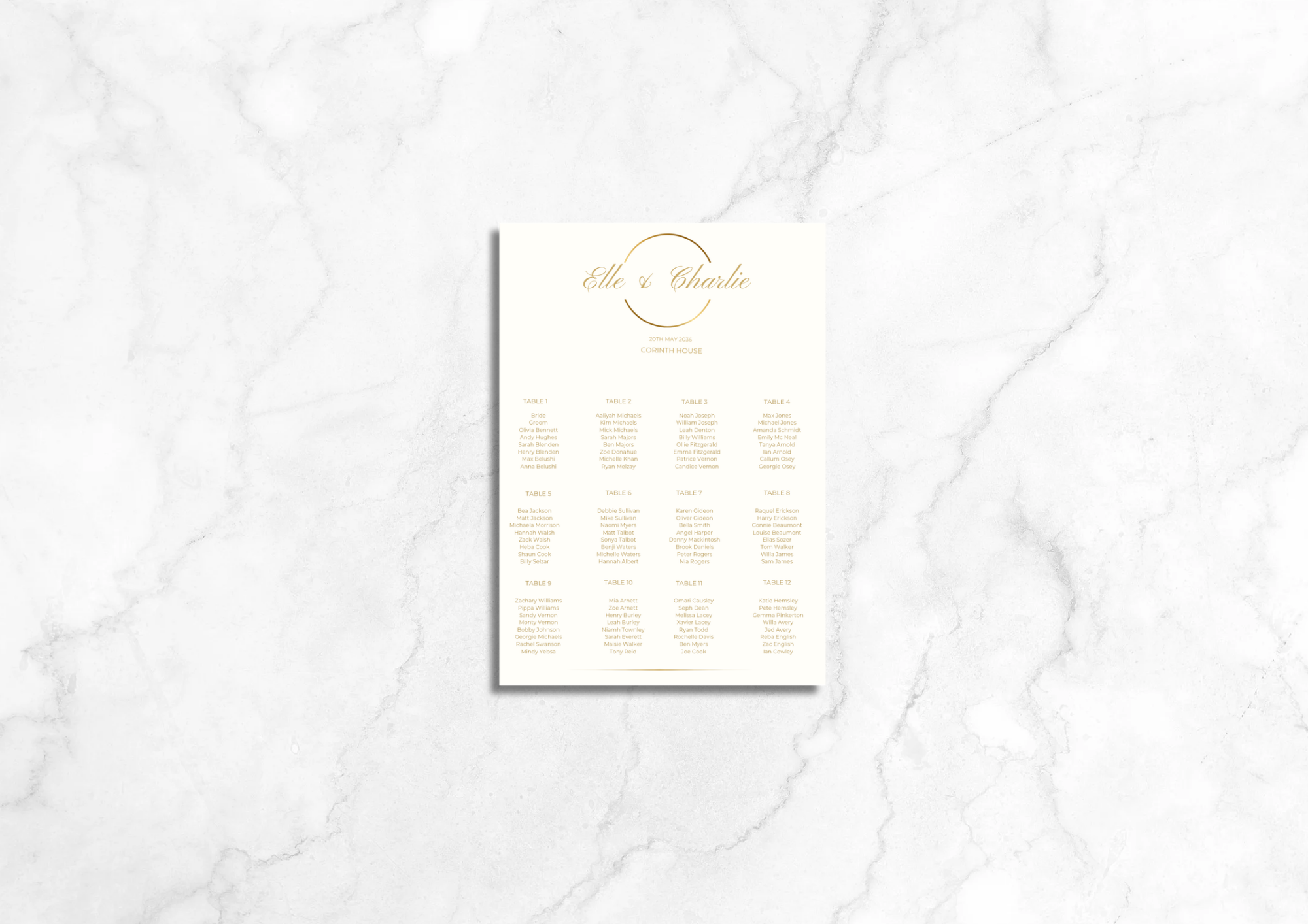 Daphne Wedding Seating Plan