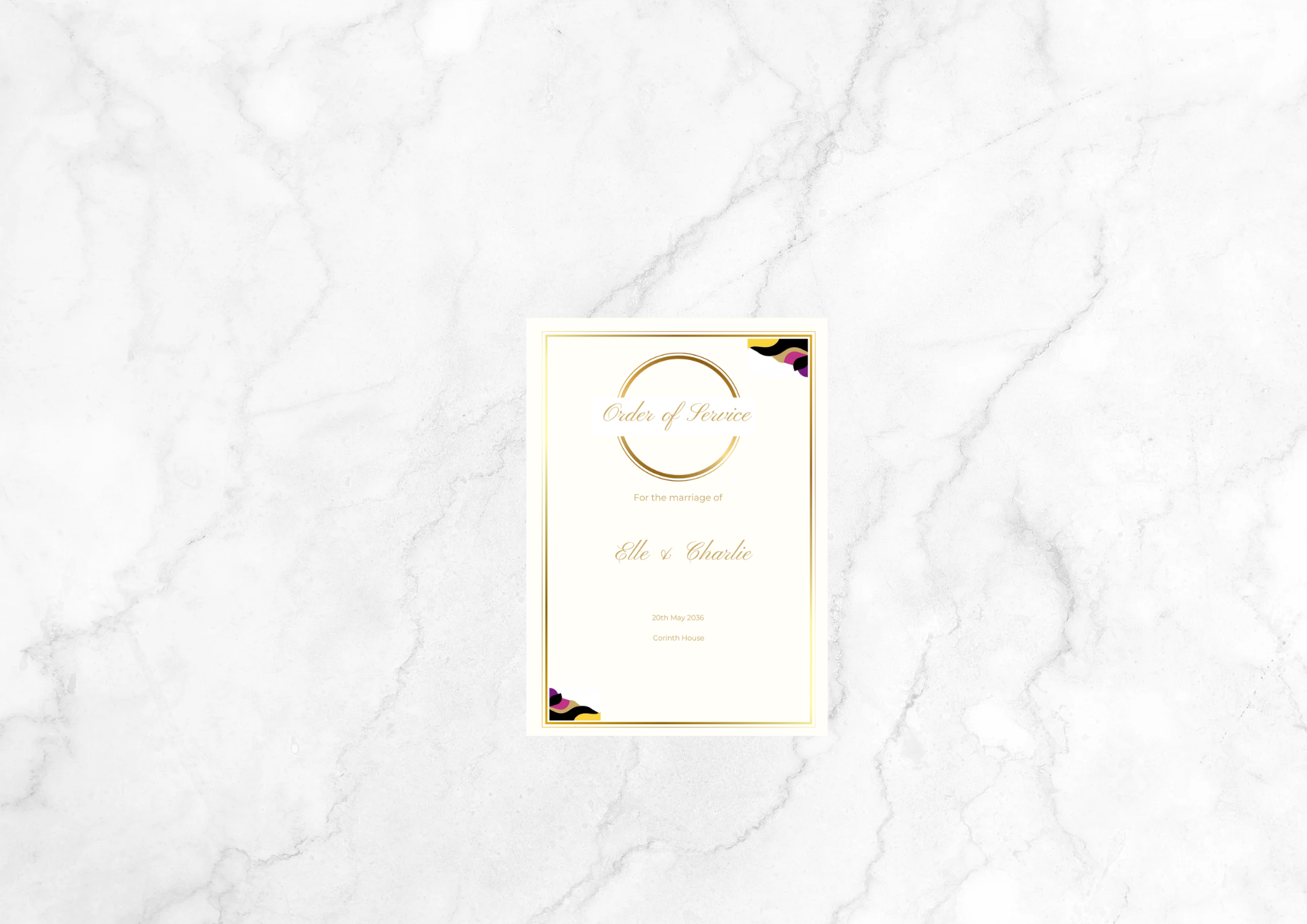 Helix Wedding Order of Service