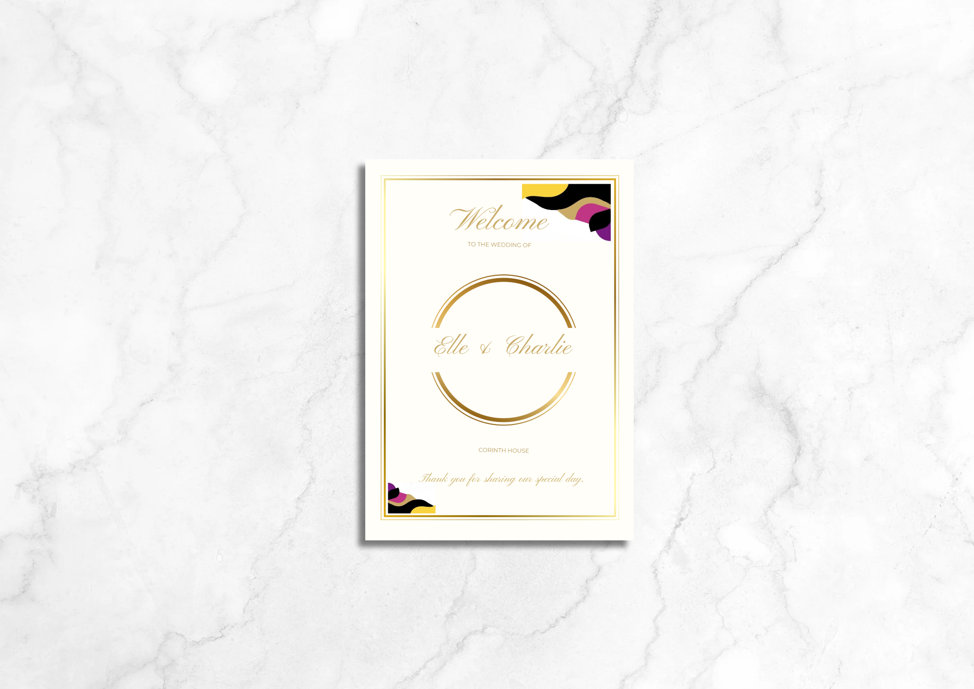 Helix Wedding Welcome Sign