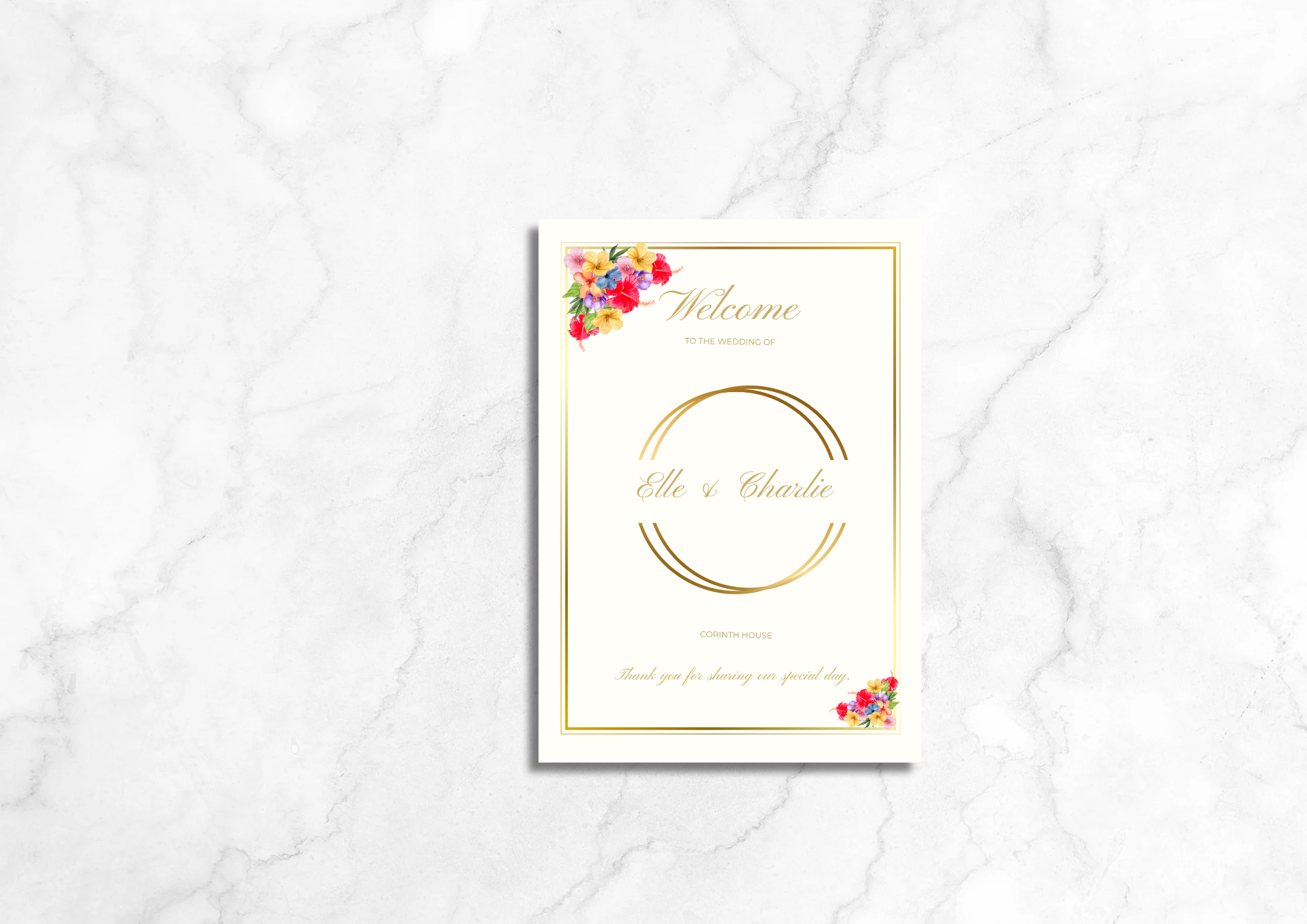 Bloom Wedding Welcome Sign