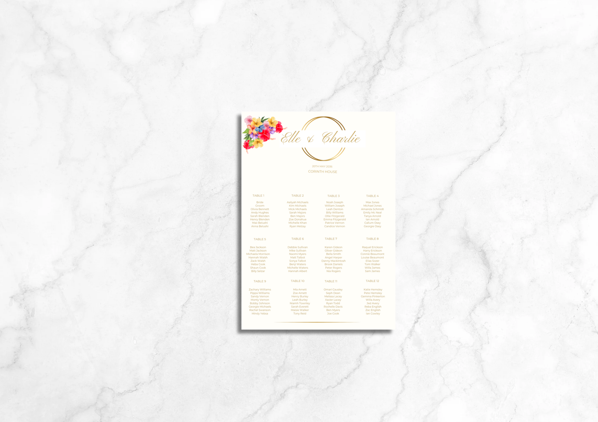 Bloom Wedding Seating Plan