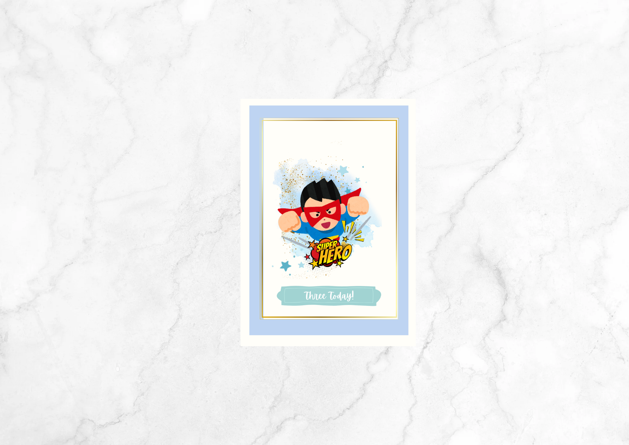 Elever Superhero Custom Age Kids' Birthday Card