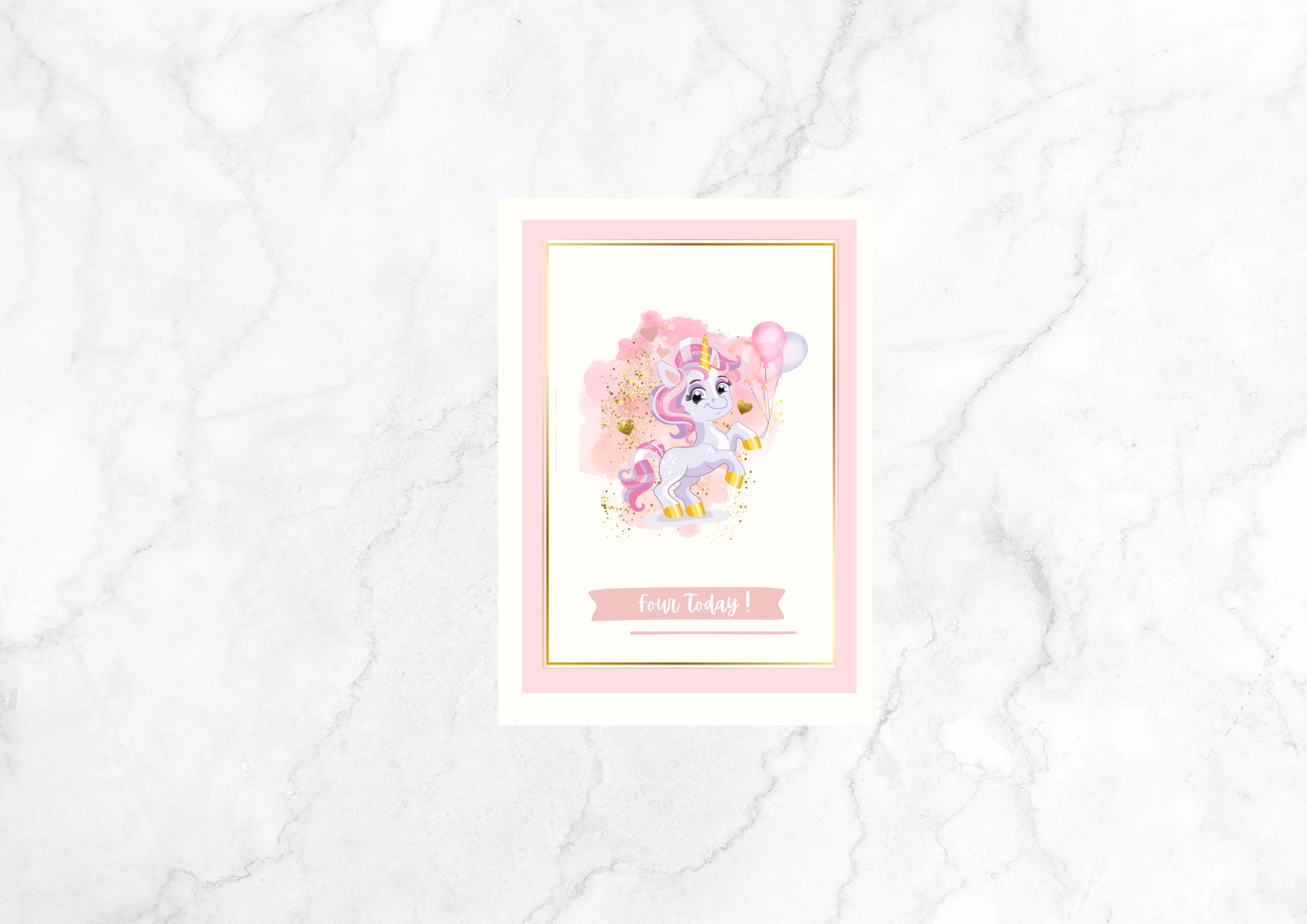 Elever Unicorn Custom Age Kids' Birthday Card