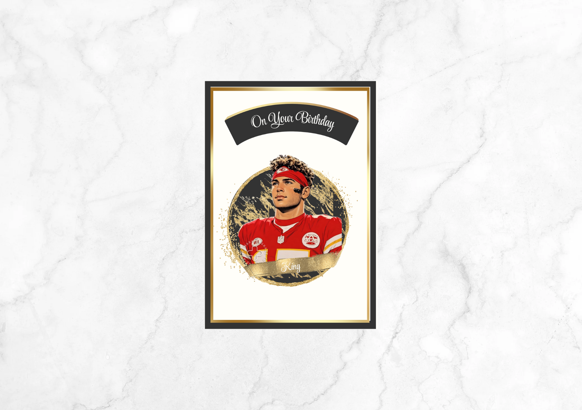 Amour Sports Icons Mahomes Birthday Card - My King (Black)