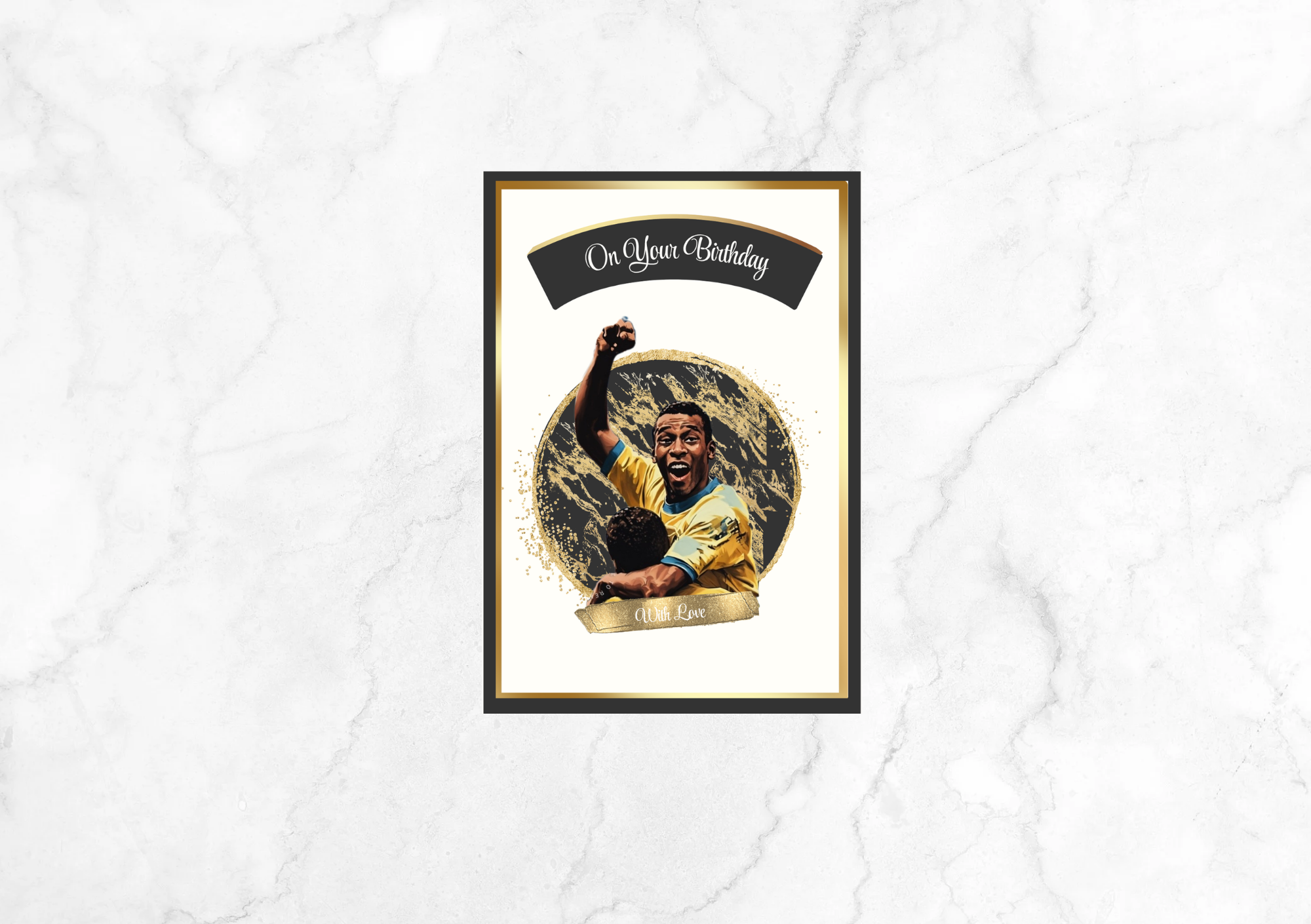 Amour Sports Icons Pele Birthday Card (Black)