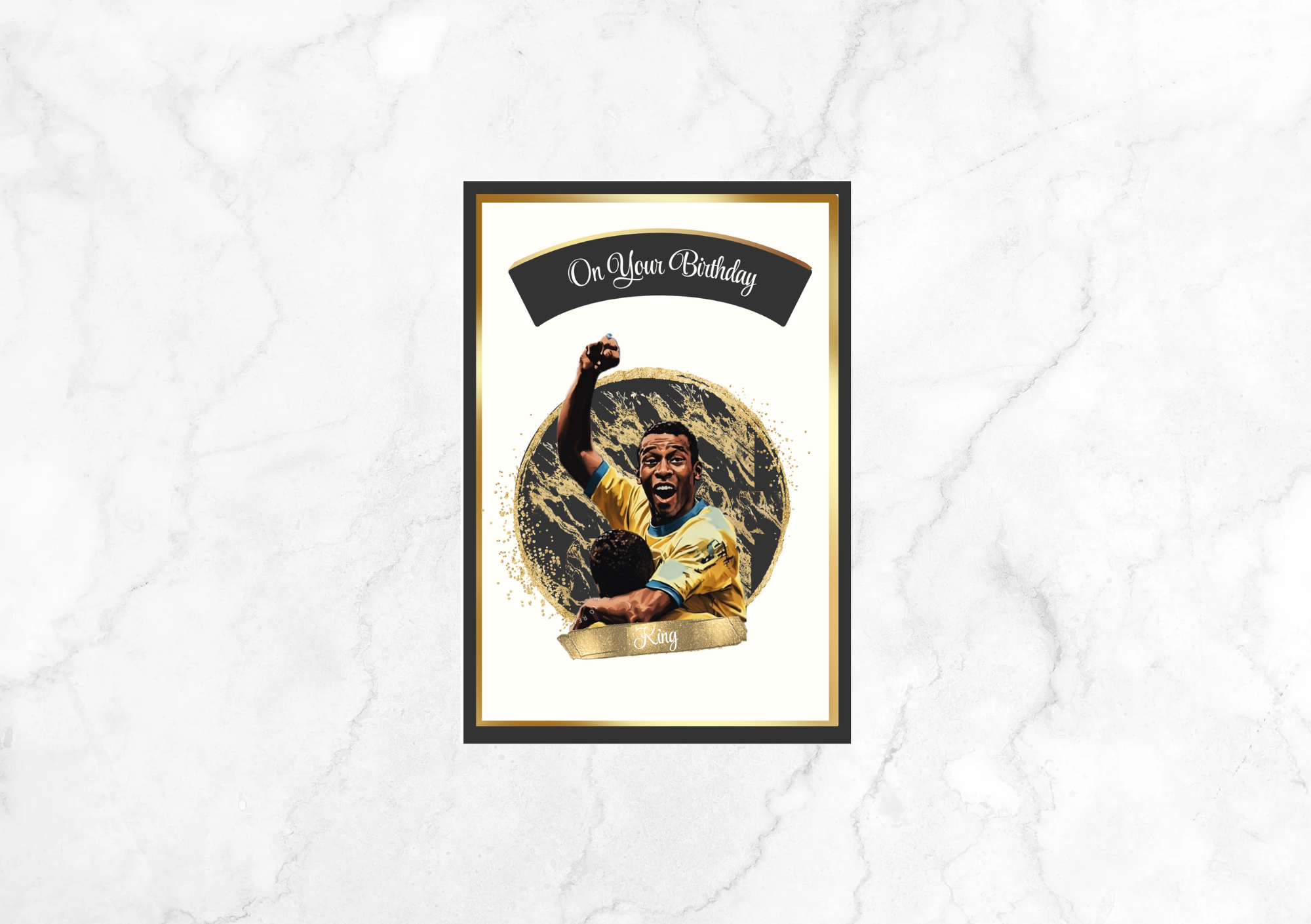 Amour Sports Icons Pele Birthday Card - My King (Black)