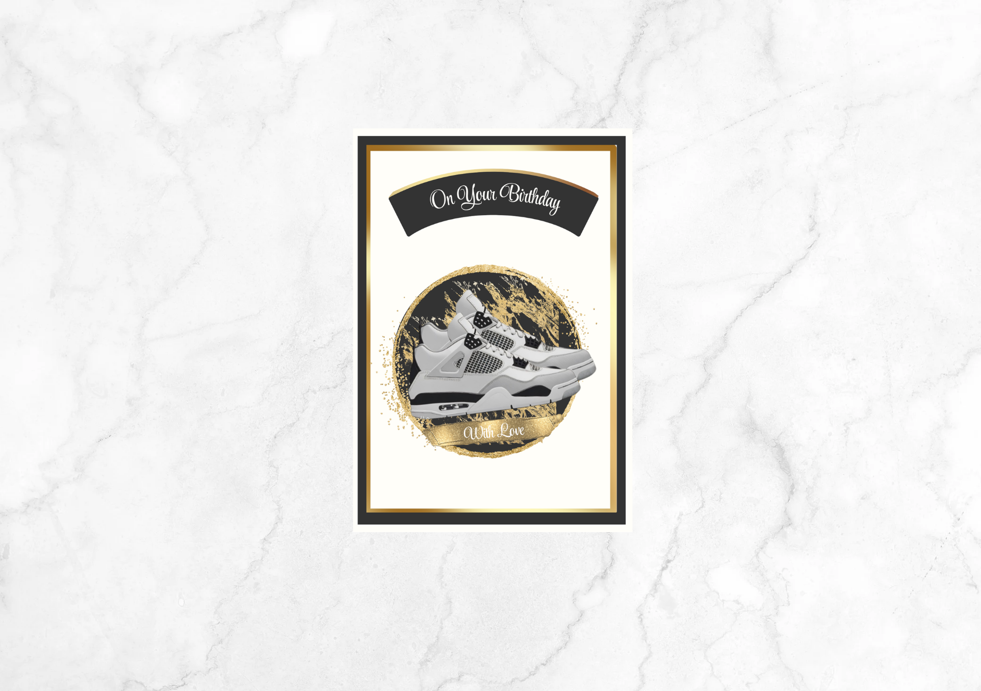 Amour Jordans 4s Birthday Card (Black)