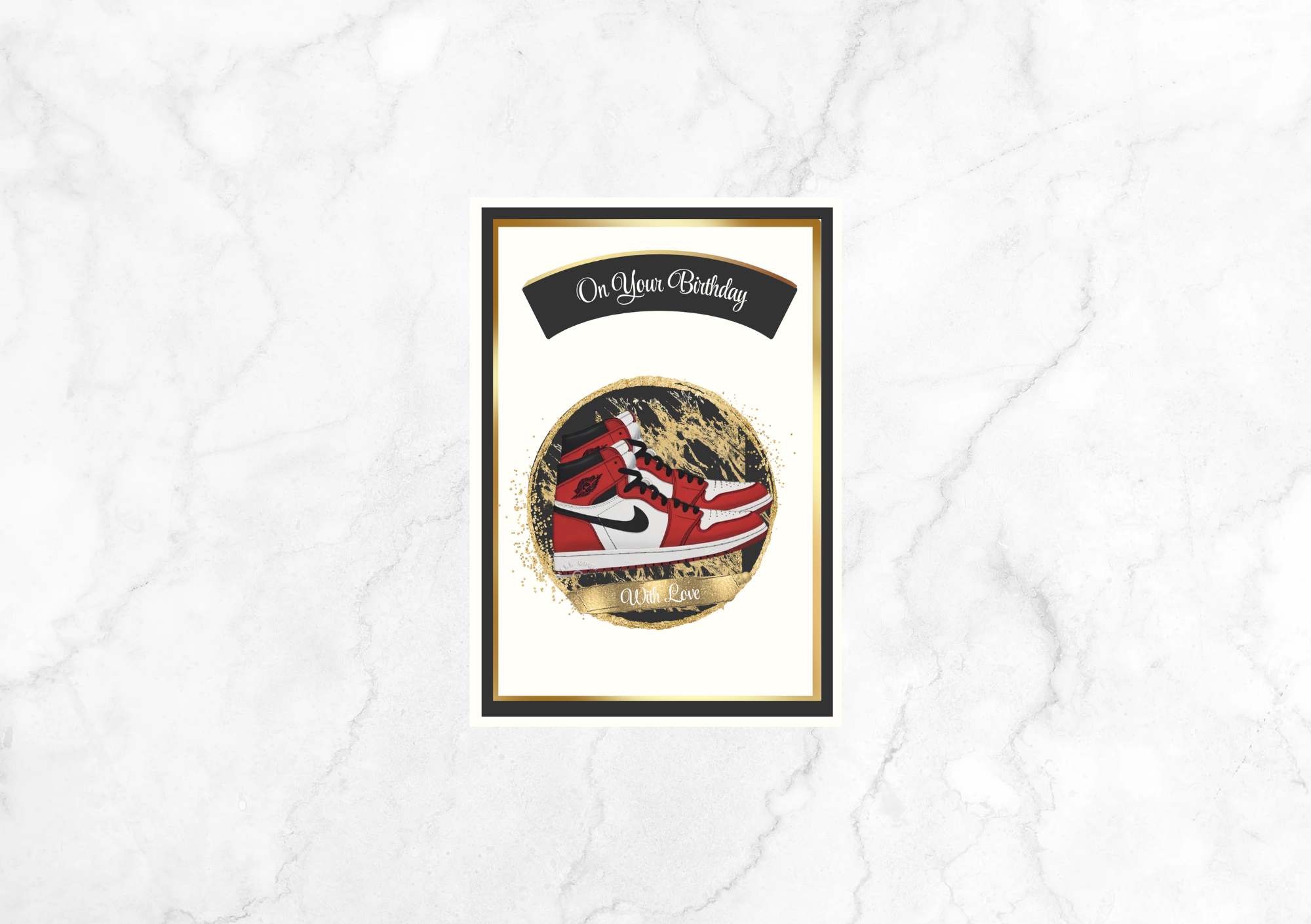 Amour Jordans 1s Birthday Card (Black)