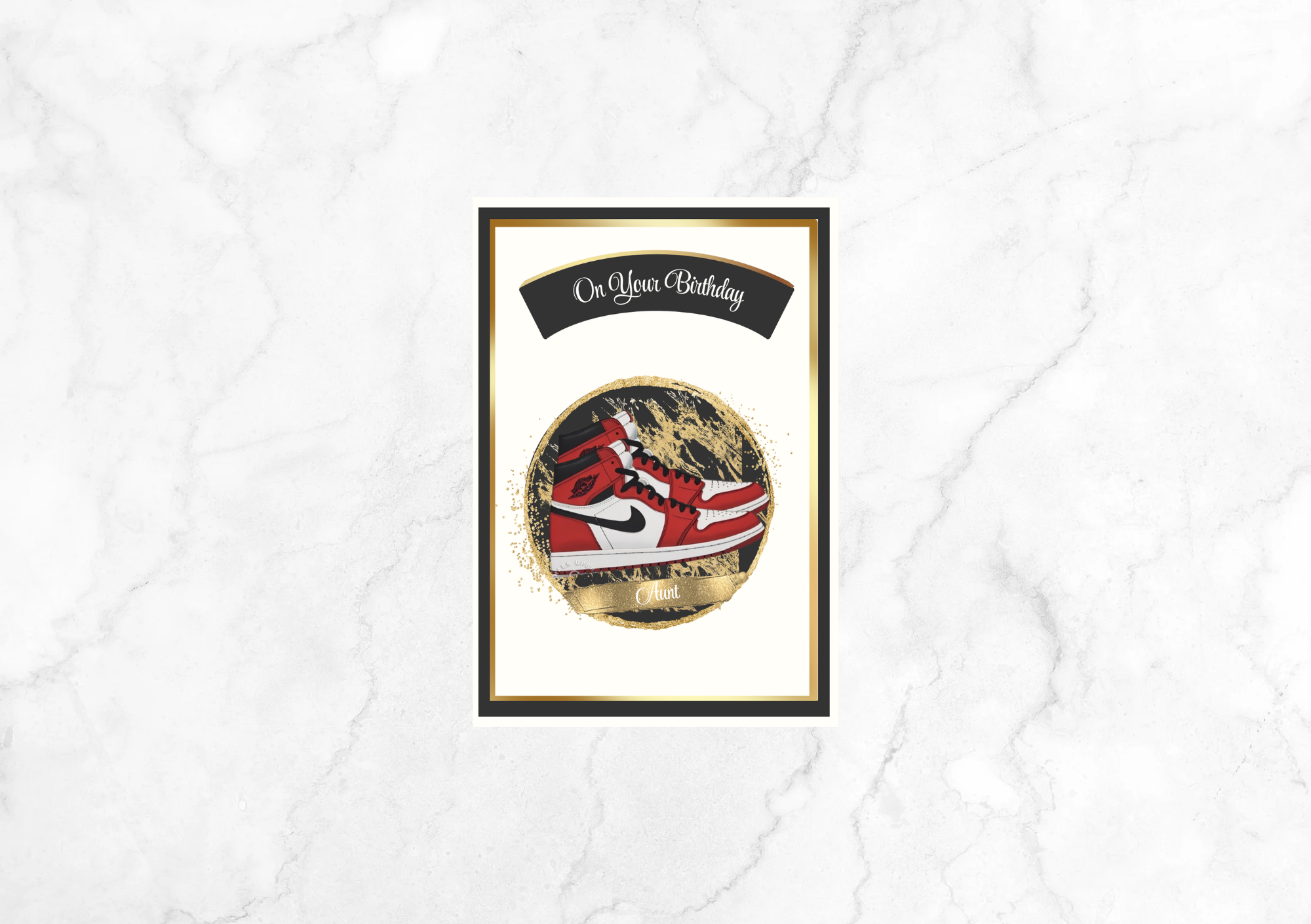 Amour Jordans 1s Birthday Card For Aunt (Black)