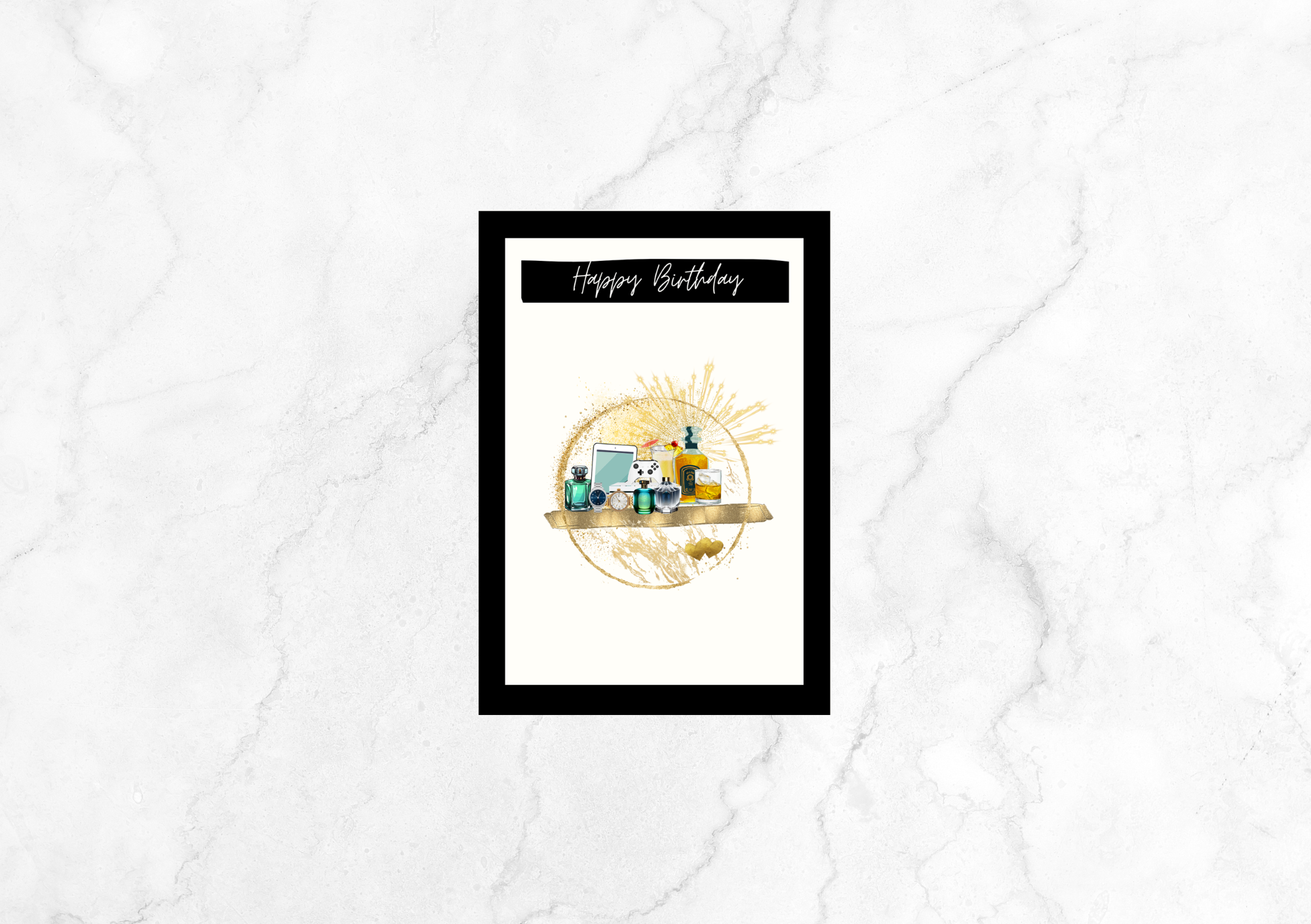 Libre Chillax Happy Birthday Card For Husband or Boyfriend (Black)