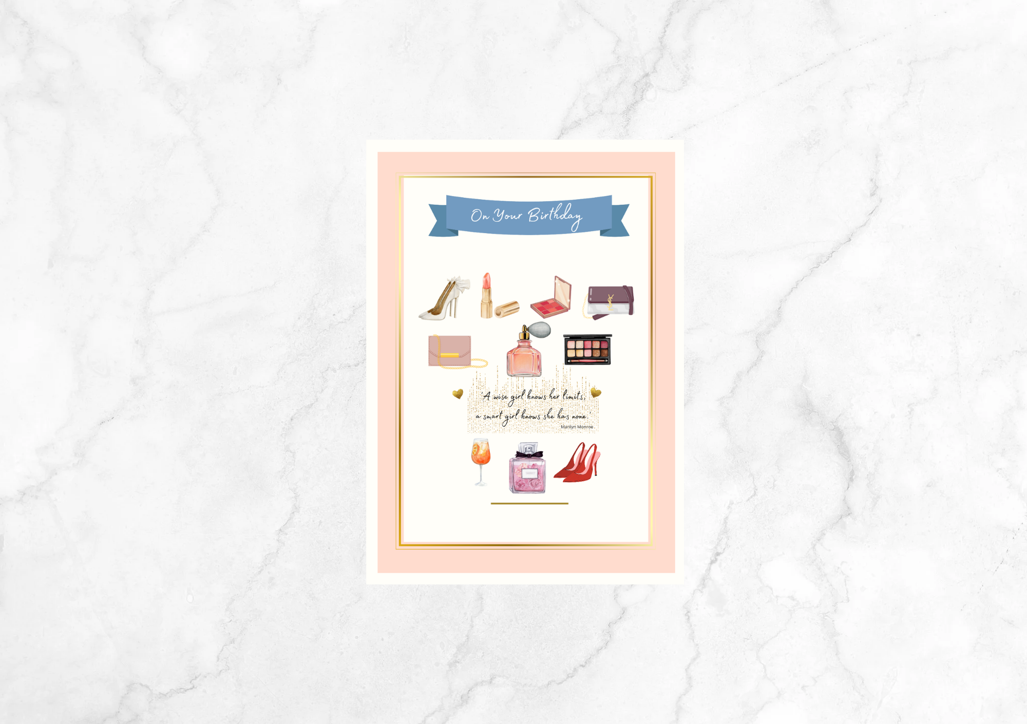 Paradis Monroe Birthday Card For Her (Peach)