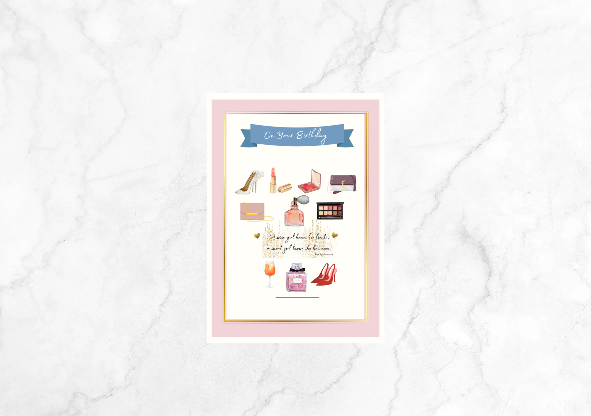 Paradis Monroe Birthday Card For Her (Pink)