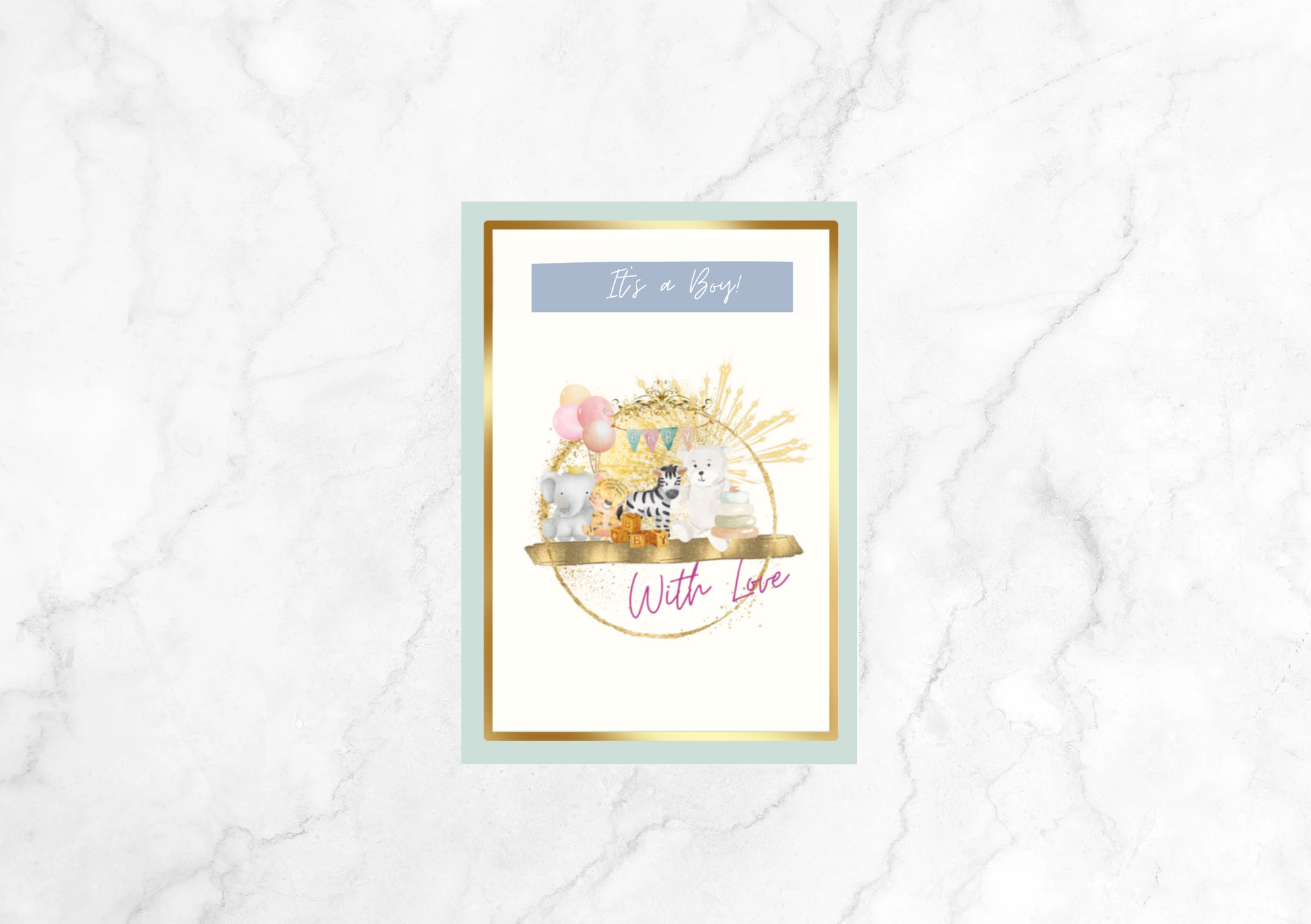 Libre Teddies It's a Boy New Baby Card (Green)