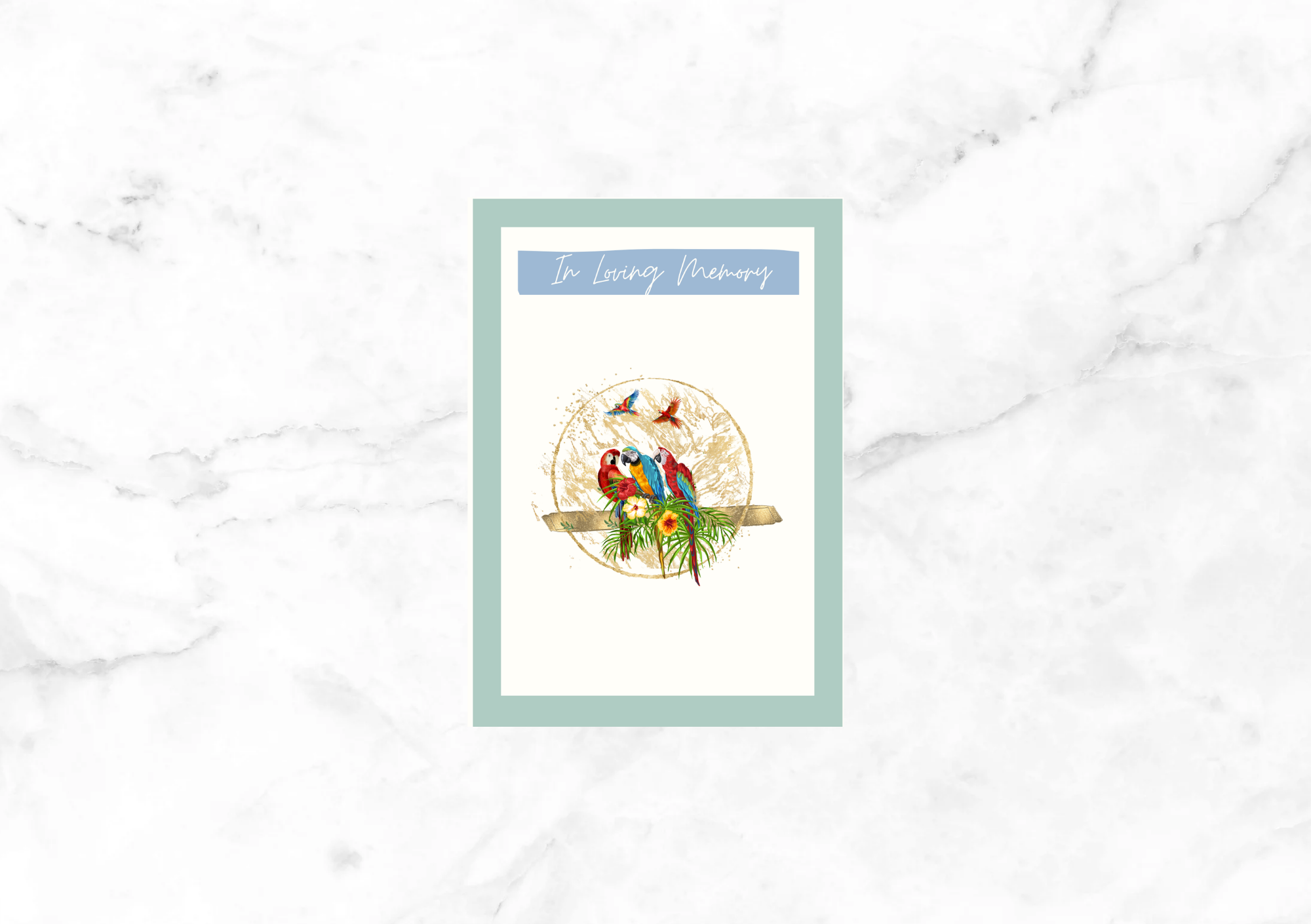 Libre Macaws Sympathy Card (Duck Egg Green)